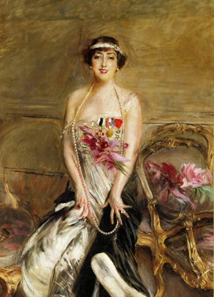 Giovanni Boldini, Portrait of Lady Michelham, 1917, Art Reproduction