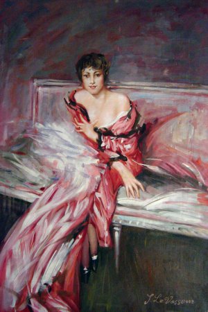 Giovanni Boldini, Portrait Of Madame Juillard In Red, Art Reproduction
