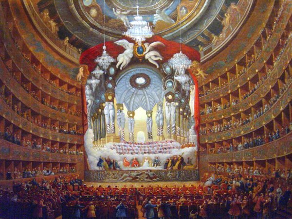 Musical Fete. The painting by Giovanni Paolo Pannini
