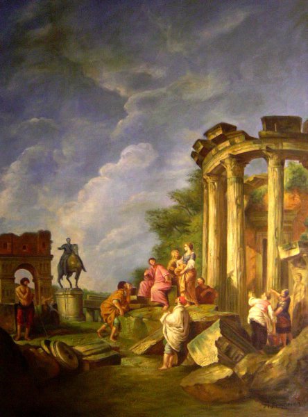 Ruins Of Architecture. The painting by Giovanni Paolo Pannini