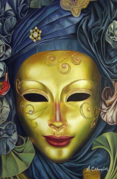 Golden Mask Of Venice. The painting by Our Originals