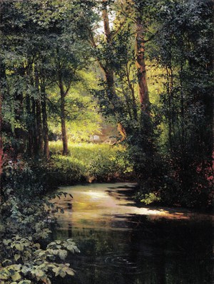 Creek in the Forest, Grigoriy Myasoyedov, Art Paintings