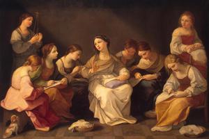 Guido Reni, Education of the Virgin, Painting on canvas