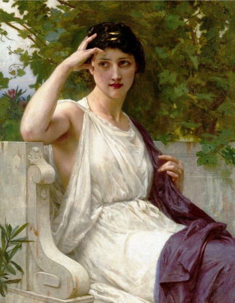 Happy Thoughts. The painting by Guillaume Seignac