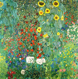 Gustav Klimt, A Farm Garden With Flowers, Art Reproduction