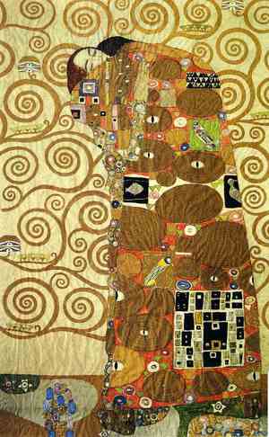 Gustav Klimt, Cartoon for the Frieze of the Villa Stoclet in Brussels (Fulfillment), Painting on canvas