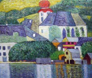 Gustav Klimt, Church In Unterach At The Attersee, Painting on canvas