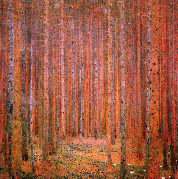 Fir Forest I. The painting by Gustav Klimt
