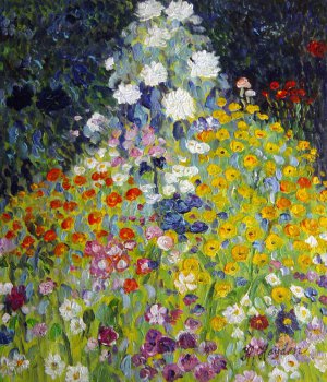 Gustav Klimt, Flower Garden, Painting on canvas