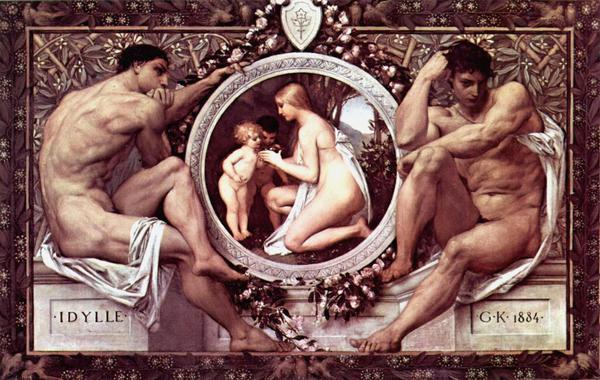 Idylle (Idylls). The painting by Gustav Klimt