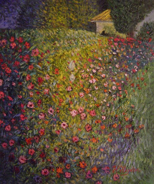 Italian Garden Landscape. The painting by Gustav Klimt