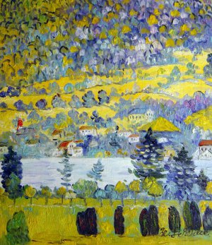 Mountainside In Unterach, Gustav Klimt, Art Paintings
