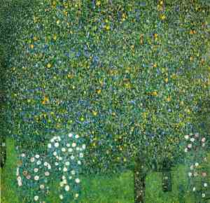 Gustav Klimt, Roses under the Trees, Painting on canvas