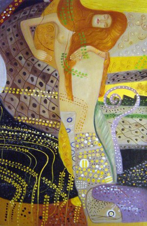 Serpents I, Gustav Klimt, Art Paintings