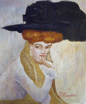 The Black Hat, Gustav Klimt, Art Paintings