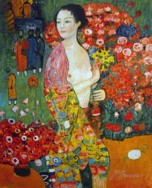 The Dancer (Detail). The painting by Gustav Klimt