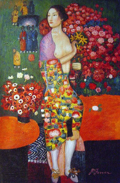 The Dancer. The painting by Gustav Klimt