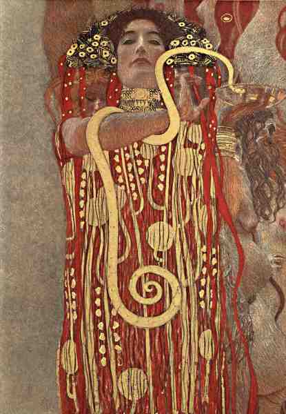 The Hygieia. The painting by Gustav Klimt