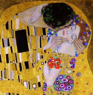 Gustav Klimt, The Kiss Detail, Painting on canvas