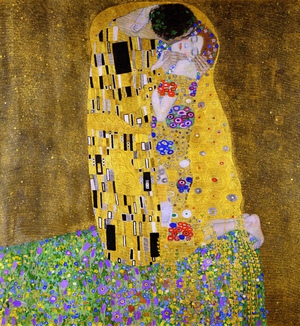 Gustav Klimt, The Kiss, Painting on canvas