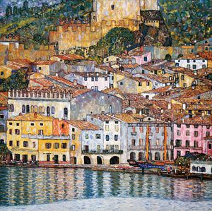 At Malcesine on Lake Garda. The painting by Gustav Klimt