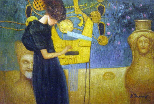 The Music I. The painting by Gustav Klimt
