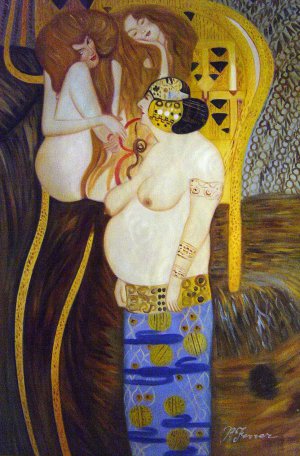 Gustav Klimt, Unchastity, Lust And Gluttony, Painting on canvas