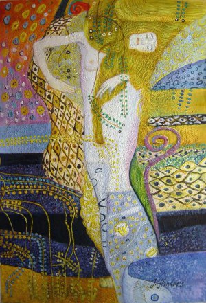 Water Serpents, Gustav Klimt, Art Paintings