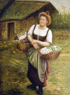 Gustave Boulanger, The Farm Girl, Painting on canvas
