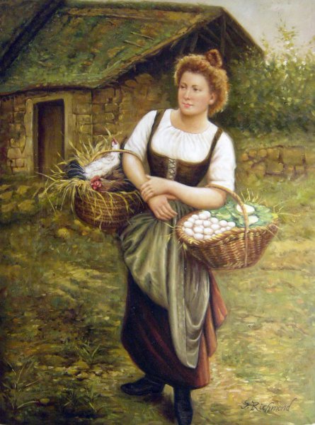 The Farm Girl. The painting by Gustave Boulanger