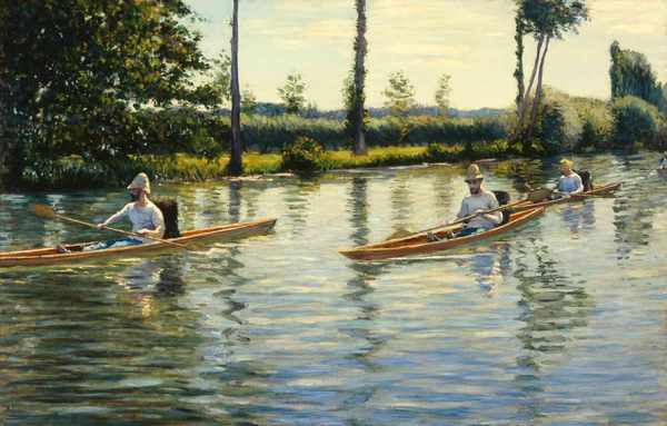 Boating on the Yerres. The painting by Gustave Caillebotte