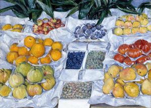 Gustave Caillebotte, Fruit Displayed on a Stand, Painting on canvas
