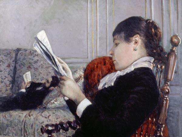 Interior, a Woman Reading. The painting by Gustave Caillebotte