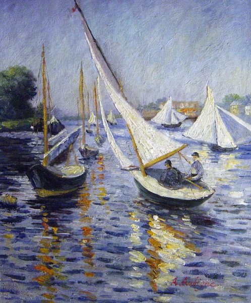 Regatta At Argenteuil. The painting by Gustave Caillebotte