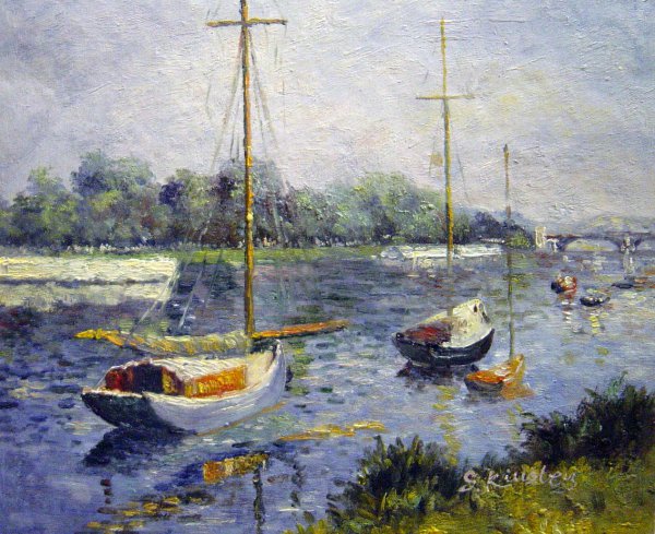 The Basin At Argenteuil. The painting by Gustave Caillebotte