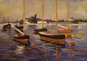 Gustave Caillebotte, The Boats On The Seine At Argenteuil, Art Reproduction