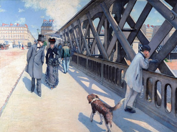 The Bridge of Europe (Le Pont de l'Europe). The painting by Gustave Caillebotte