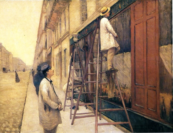 The House Painters. The painting by Gustave Caillebotte
