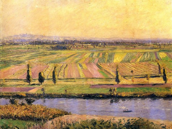 The Plain of Gennevilliers from the Hills of Argenteuil. The painting by Gustave Caillebotte