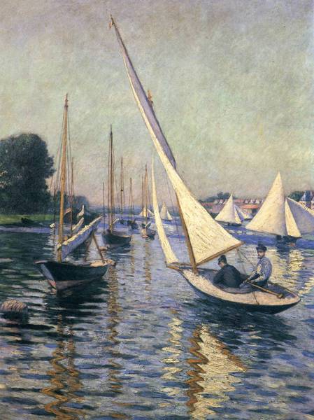 The Regatta at Argenteuil. The painting by Gustave Caillebotte