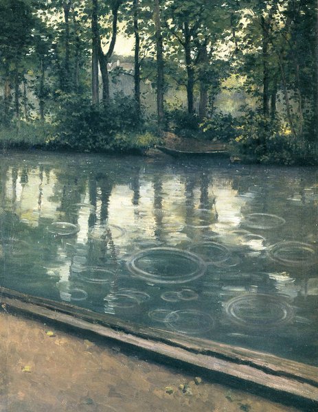 The Yerres, Rain. The painting by Gustave Caillebotte