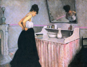 Gustave Caillebotte, Woman at a Dressing Table, Painting on canvas