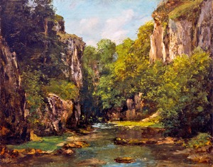 Gustave Courbet, A Stream at the Black Well, Painting on canvas