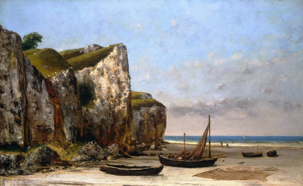 Beach In Normandy. The painting by Gustave Courbet