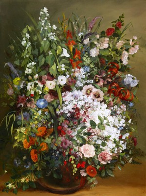 Gustave Courbet, Flower Bouquet in a Vase, Painting on canvas
