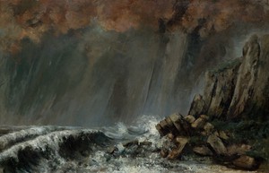 Marine: The Waterspout, Gustave Courbet, Art Paintings