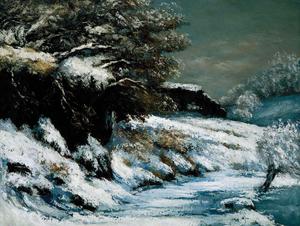 Gustave Courbet, Snow Effect, Painting on canvas