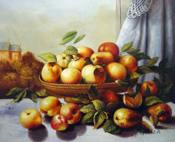 Still Life-Fruit. The painting by Gustave Courbet