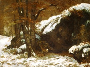 Gustave Courbet, The Deer, Painting on canvas