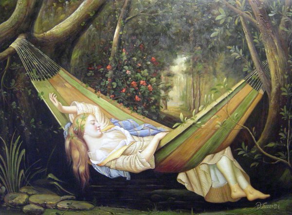 The Hammock. The painting by Gustave Courbet